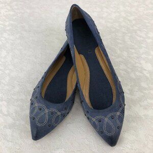 Boutique9 Blue Suede Ballet Flat Shoes Size 5½M New in Box
